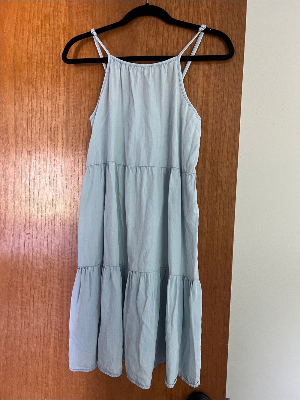 Girls/Teen Light Blue Tiered Sundress - Kids Dresses